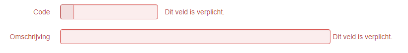 code en omschrijving